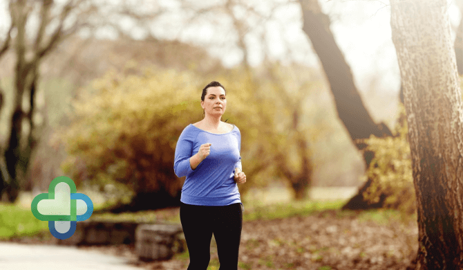 woman running in a park on wegovy or saxenda - buy cheap wegovy